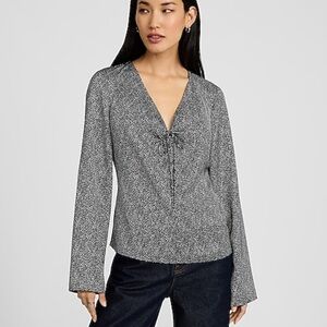 NWOT Express Satin Bow Front Top